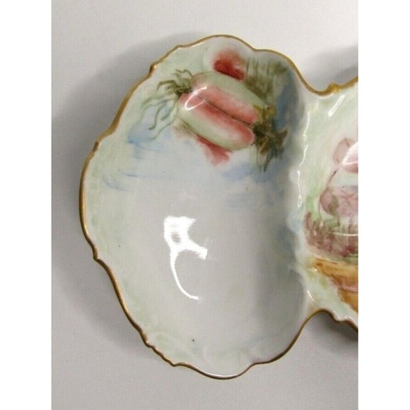 Tressemanes & Vogt Limoges France Fish Gilt Edged Sardine Tray (T & V) Vintage - Picture 4 of 11